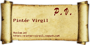 Pintér Virgil névjegykártya
