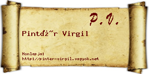 Pintér Virgil névjegykártya